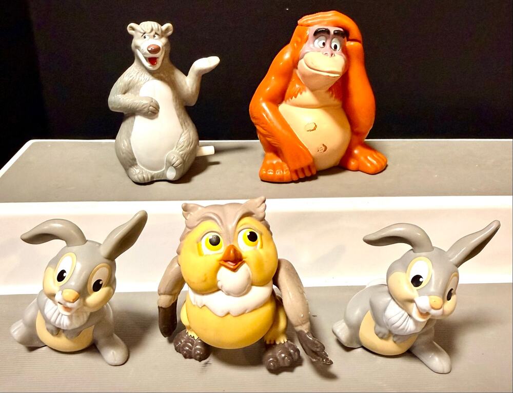 Disney McDonalds 1988-1997 Happy Meal Toys from Jungle Book & Bambie Movies